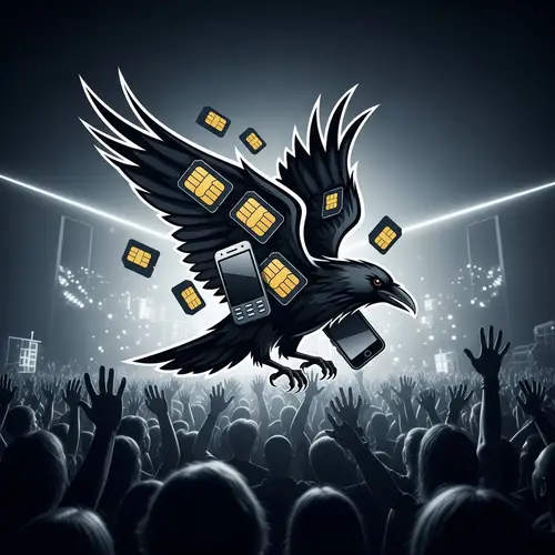 Dynamic Raven Logo: Technological Sophistication and Fraud Theme