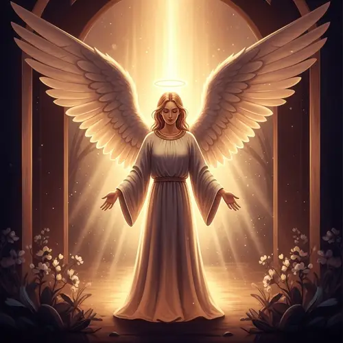 Angel of Light - Radiant Figure in Tranquil Locale