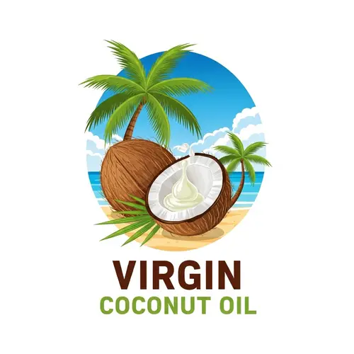 Virgin Coconut Oil Logo Design | Tropical Coconut Logo
