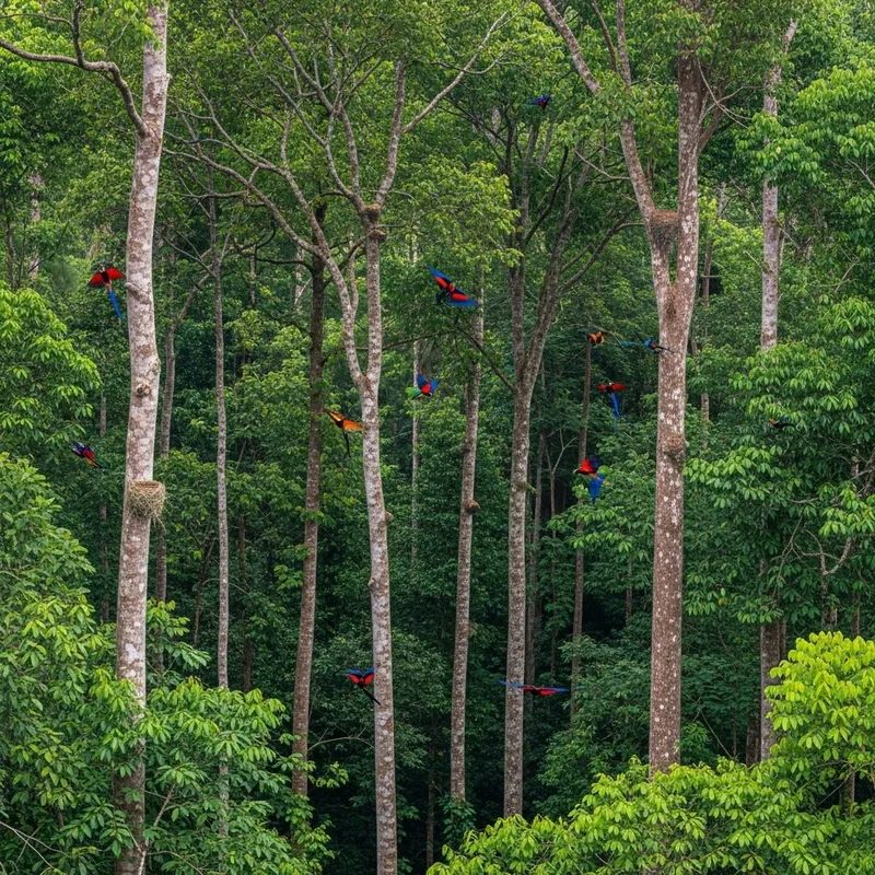 Kalimantan Rainforest with Exotic Birds