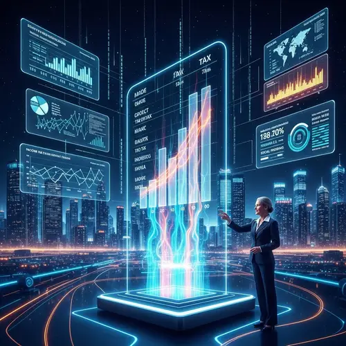 Biden's Tax Plans: Futuristic Digital Art