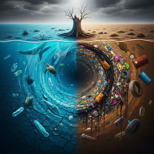 Water Crisis and Plastic Pollution - Abstract Art