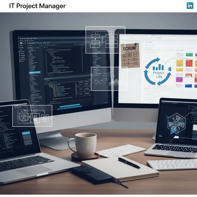 Elegant LinkedIn Background for IT Project Manager