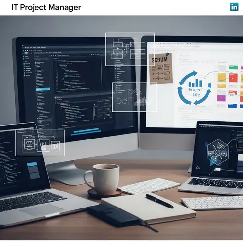 Elegant IT Project Manager LinkedIn Background Design