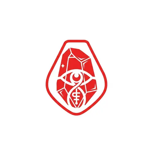 Philosopher's Stone Logo in Red & White | Wisdom Symbol