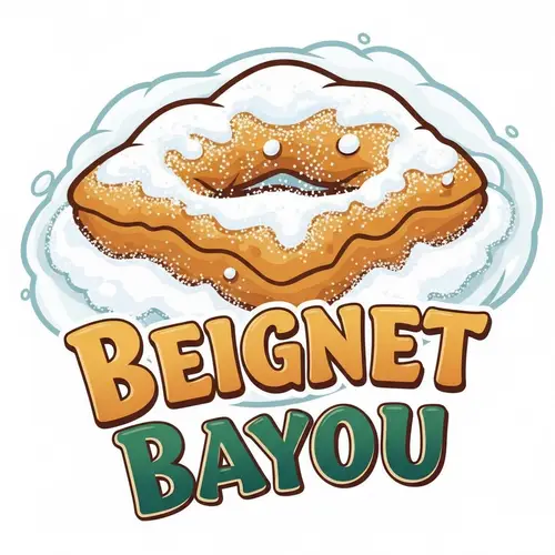 Lively Beignet Bayou Logo Design | Dusted with Powdered Sugar
