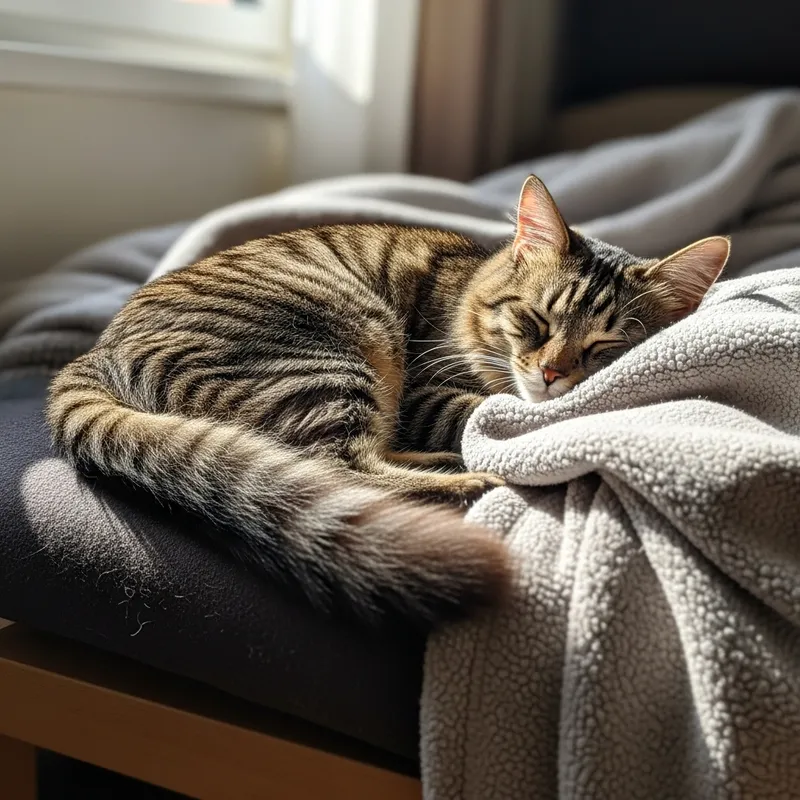 Serene Tabby Cat Resting Peacefully