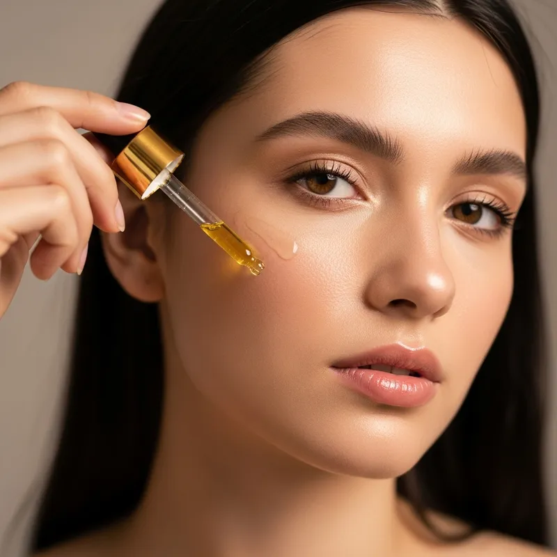 Elegant Girl Applying Oil | Beautiful Skincare Shot