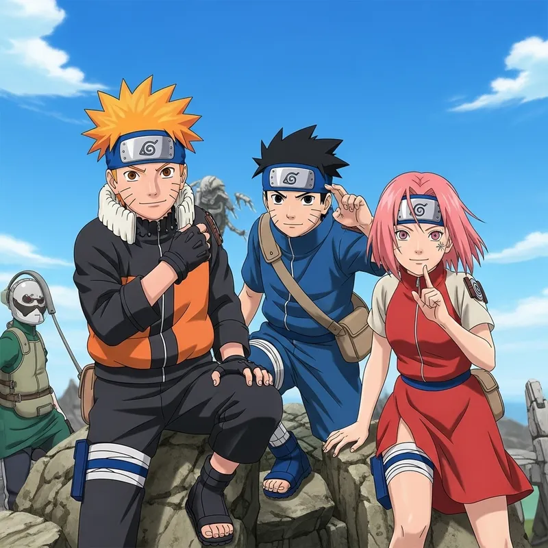 Disney-Like Japanese Animation Featuring Naruto, Sasuke and Sakura