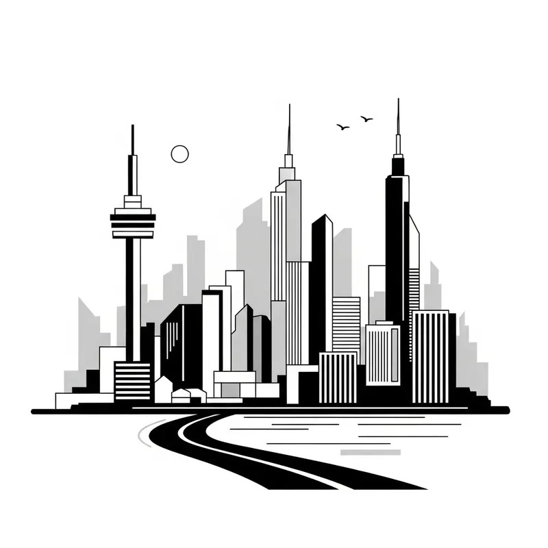 Abstract Cityscape with Minimalist Vibes