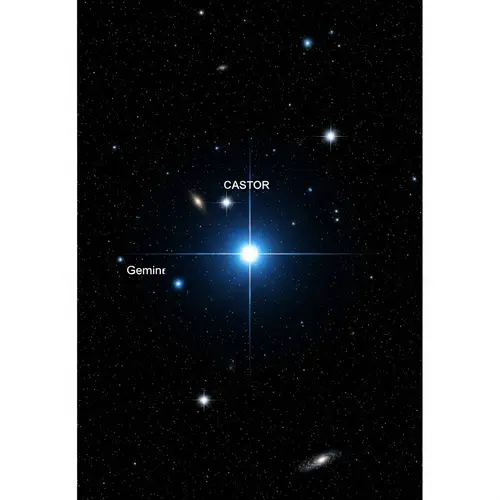 Castor Star in Gemini Constellation: Brightness and Blue Color