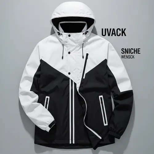 Stylish Unisex Windbreaker Jacket in Black and White | Practical & Fashionable