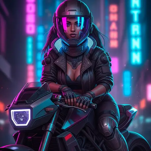 Cyberpunk Girl in Futuristic Cityscape