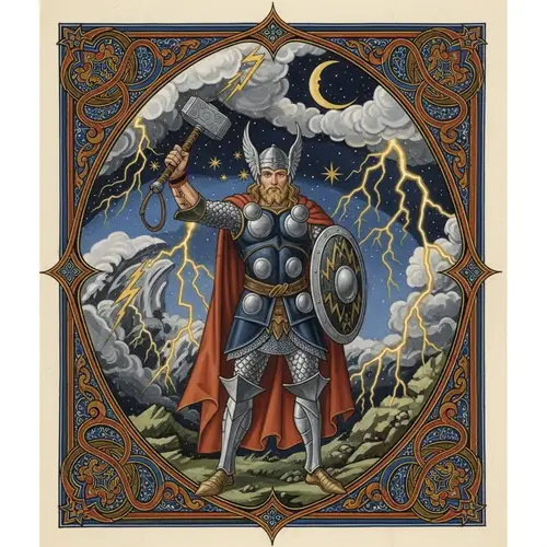 Thor in Medieval Illuminated Manuscript Art | Norse Mythology
