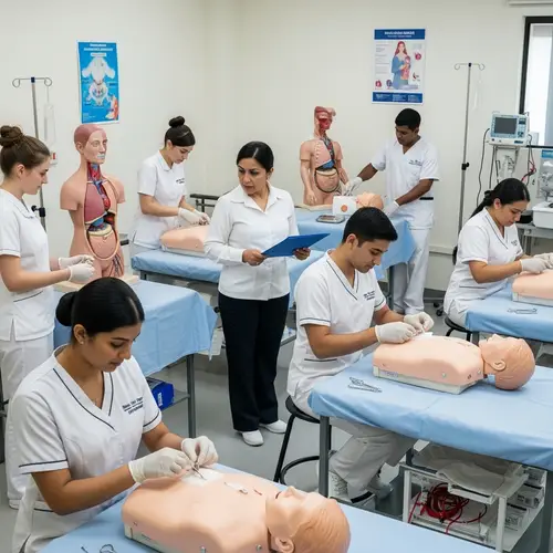 Nursing Class in Mexico | Diverse Students Learning Human Anatomy