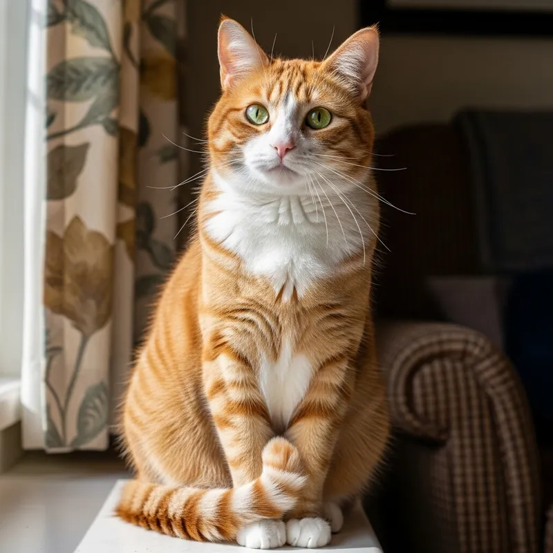 Majestic Cat with Silky Coat | Cozy Setting