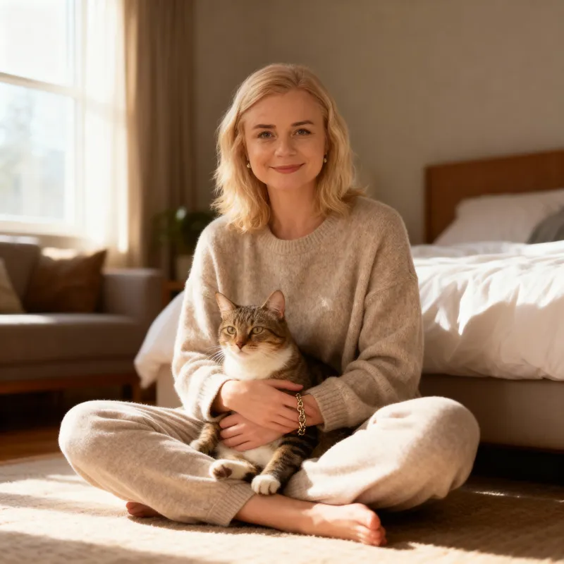 Cozy Cat Owner Portraits: Love & Comfort Cozy Cat Owner Portraits: Love & Comfort