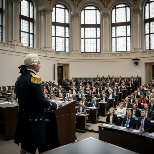 18th Century Prussian Monarch Speaks in Modern Bundestag Setting