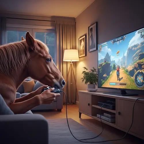 Bronco Playing Video Games: Unusual Wild Horse Entertainment
