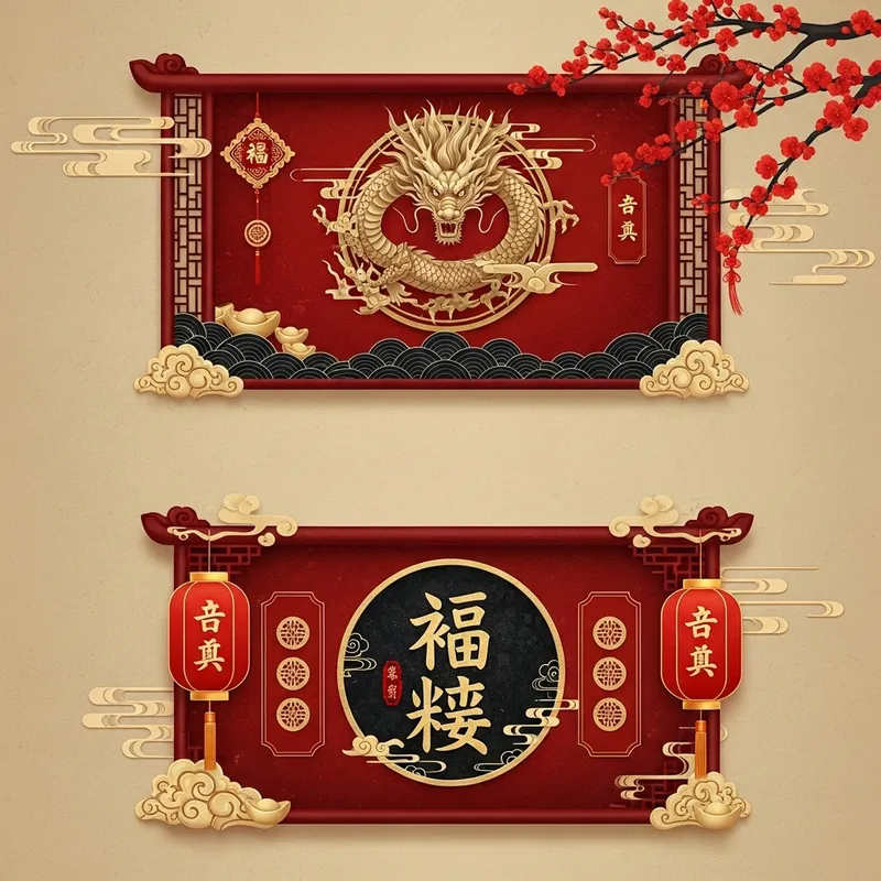 Chinese Dragon Year Feng Shui Wallpaper for Men - Wealth & Peace Symbolism