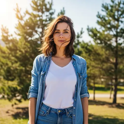 30-Year-Old Caucasian Female Embracing Nature with Strength and Gentleness