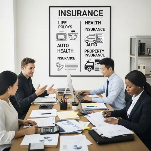 Insurance Concepts - Office Environment with Diverse Professionals