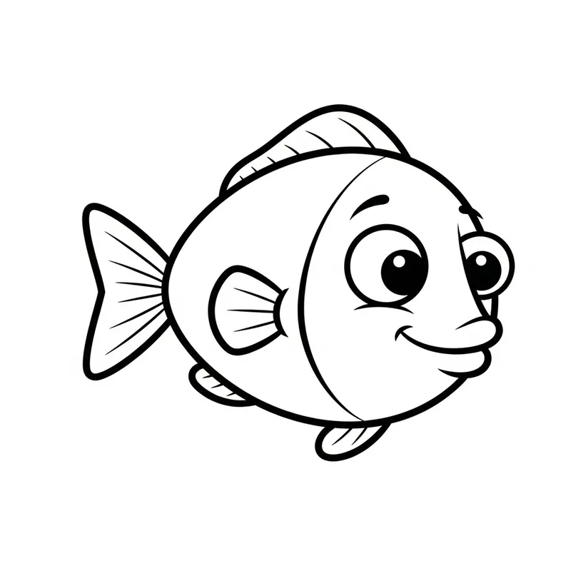 Cute and Friendly Fish Coloring Page for Toddlers