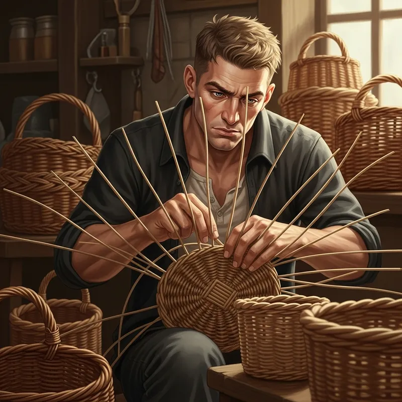 Till Lindemann Making Baskets | Portrait Photo Till Lindemann Making Baskets | Portrait Photo