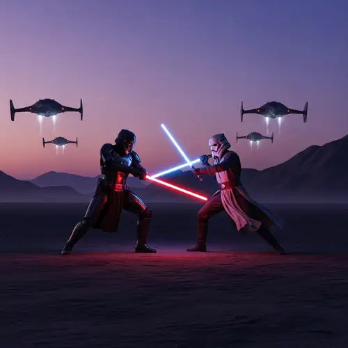Epic Lightsaber Duel on Stark Barren Planet | Star Wars