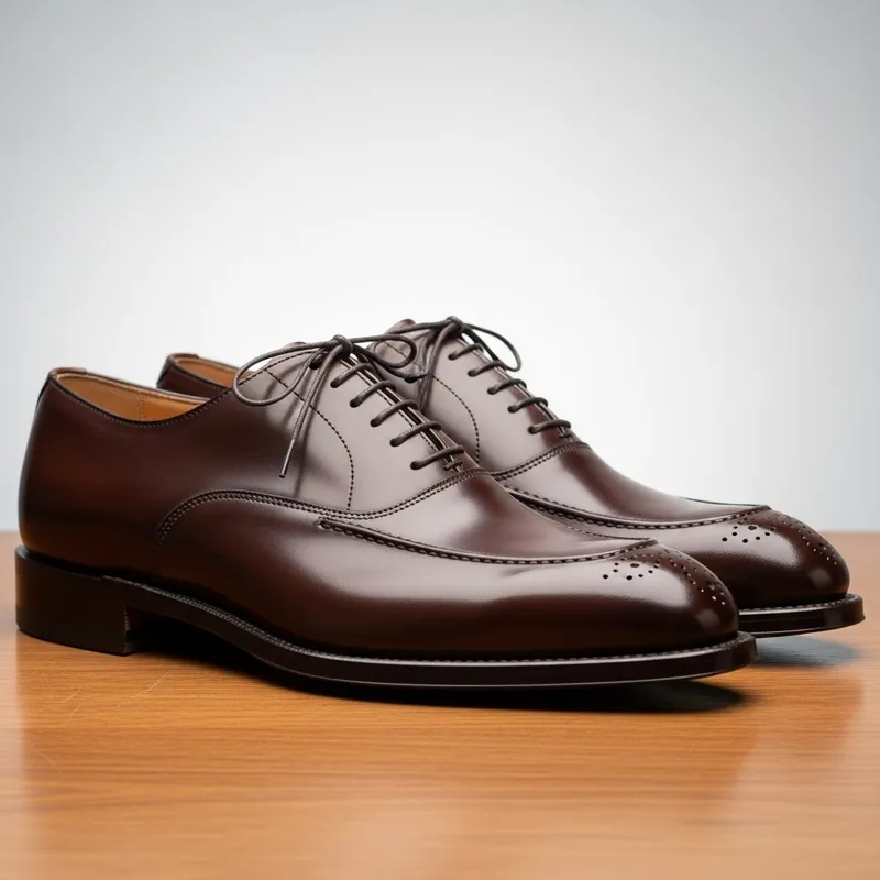 Stitched Shoes with Glossy Finish Stitched Shoes with Glossy Finish