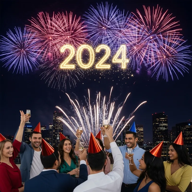 Happy New Year 2024 Celebratory Image in High Quality