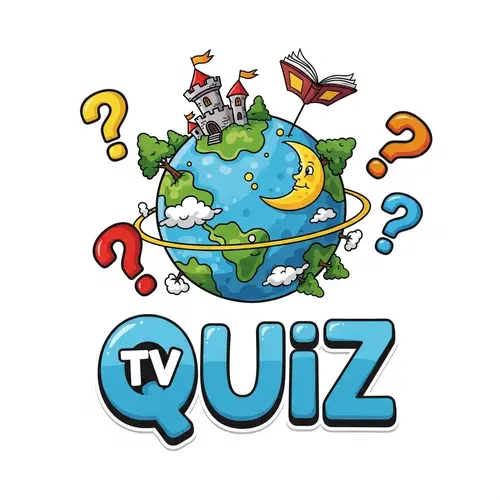 Whimsical Quiz Channel Logo | Playful Design with Orbiting Question Marks