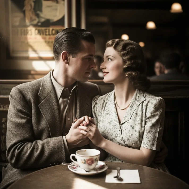 Vintage Style Love Scene