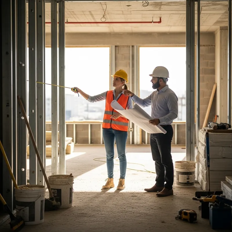 Interior Designer Meeting Client on Site for Room Measurements