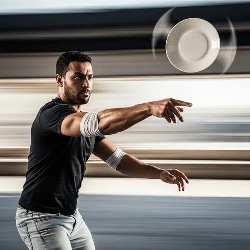 Middle-Eastern Man Throws Ceramic Plate in Motion