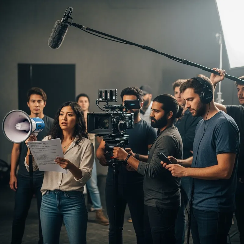Diverse Film Crew on Independent Movie Set