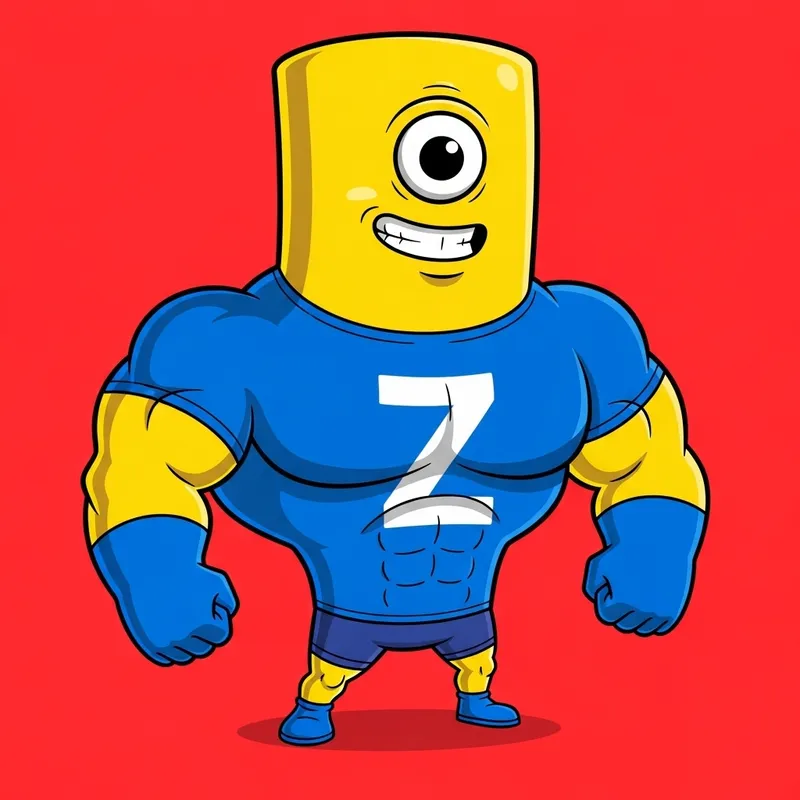 Pumped-Up Minion in Z T-Shirt - Fun Character Design