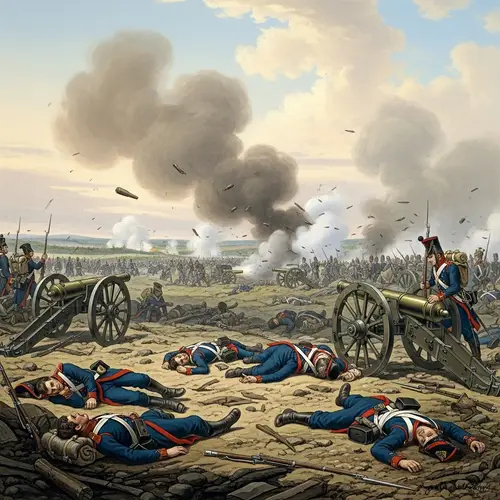 Chaotic Crimean War Battlefield - Fallen Soldiers, Cannon Blasts, Smoke