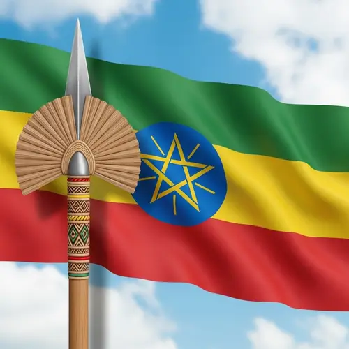 Ethiopian Fano Armi Illustration with Vibrant Flag