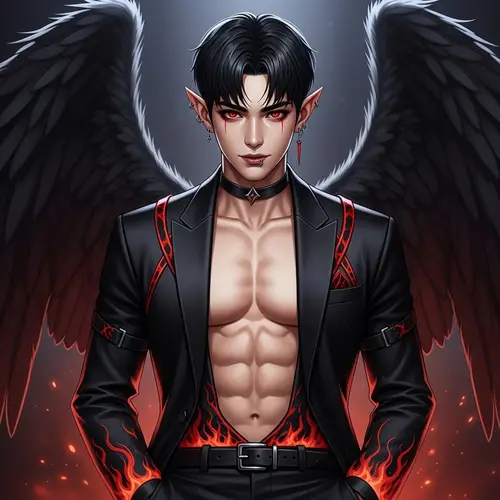 Asian Male Pop Star Succubus | Modern Gothic Fantasy Idol