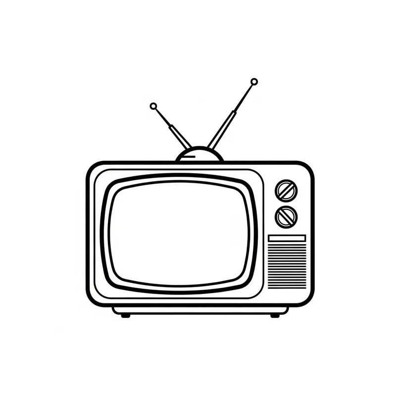 Vintage Tube TV Logo Design in Black and White