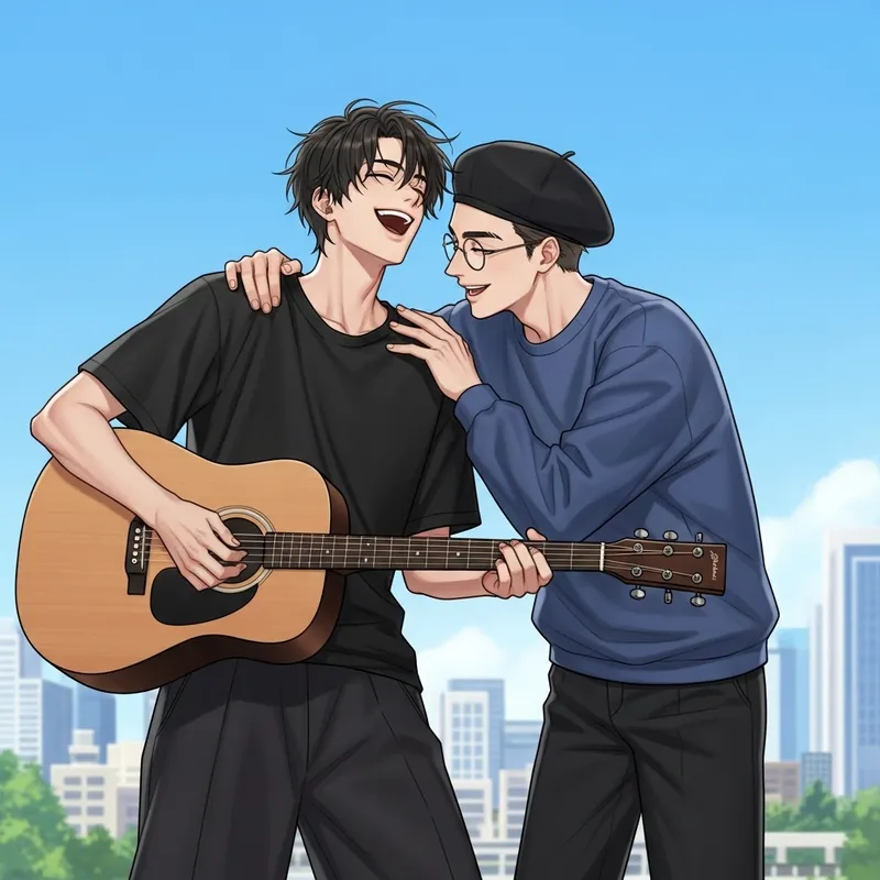 Jeon Jungkook and Taehyung | Friends Enjoying Guitar Strumming