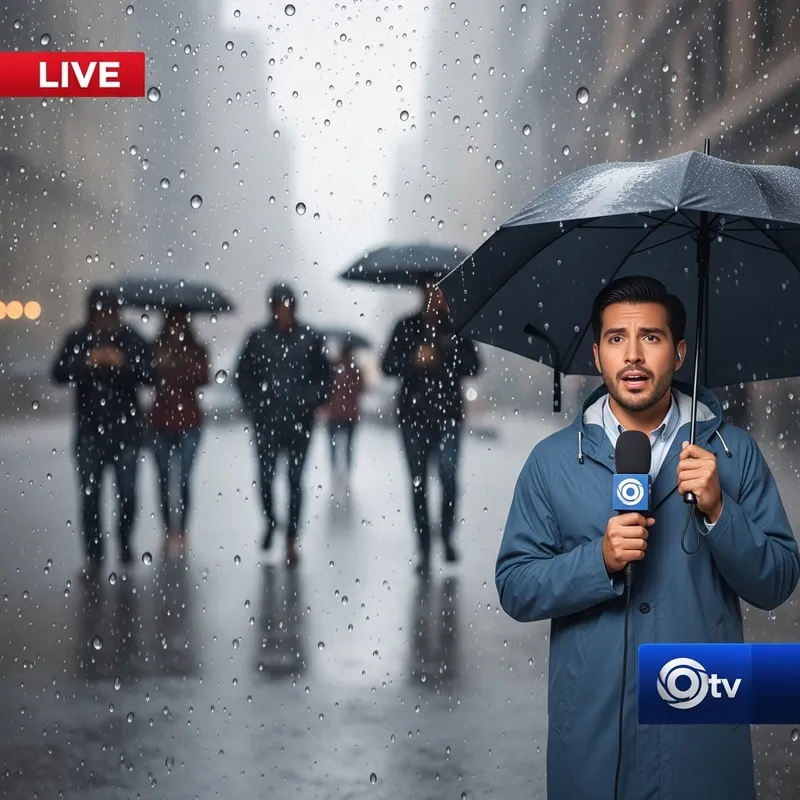 Hispanic Weather Journalist Reports Live News on Rainstorm - Latest Updates