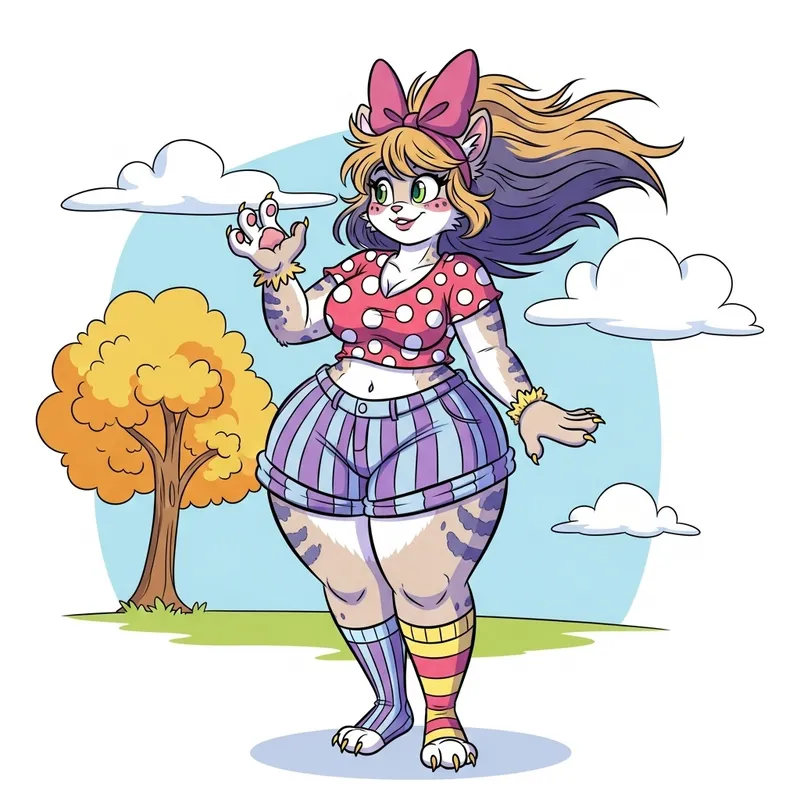 Curvy Anthro Female Cartoon Illustration