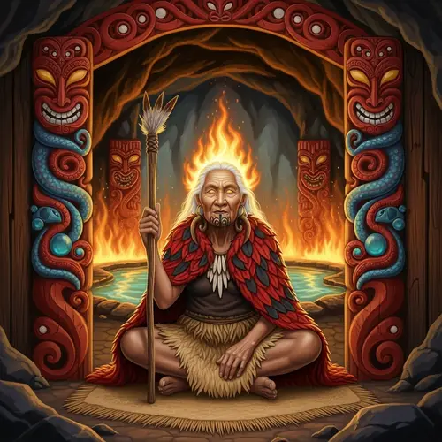 Mahuika: Guardian of Fire and Wise Elder | Radiant & Spiritual Presence