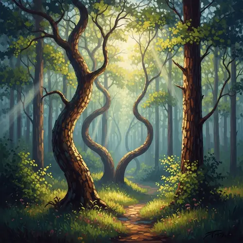 Mystical Forest: Impressionist Nature Painting in Oils