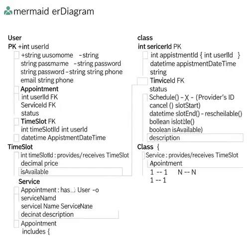 Online Appointment System ERD & Class Diagram
