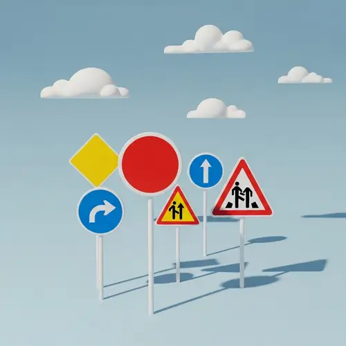 Minimalistic Road Signs: Simple & Clear Symbols