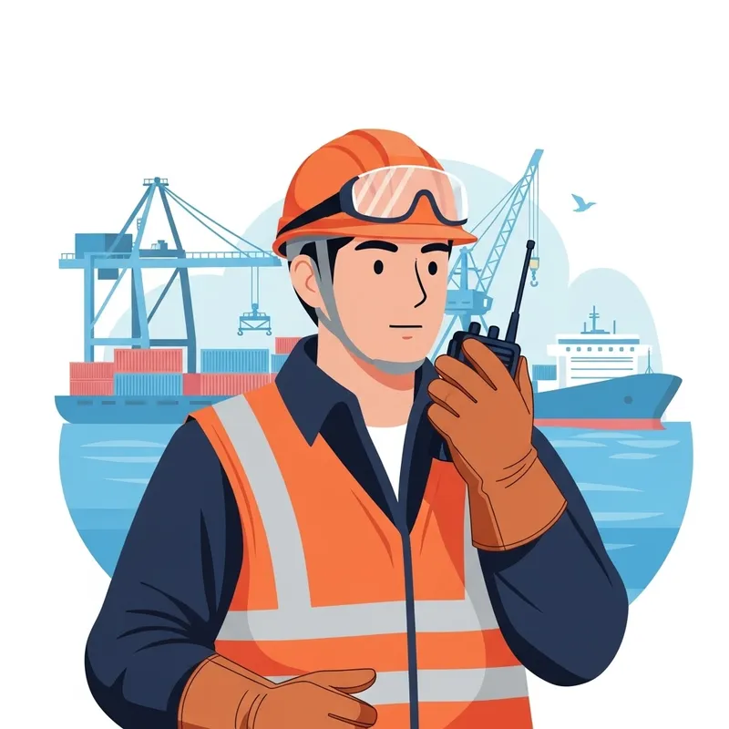 Port Operator Icon: Illustration of Port Worker