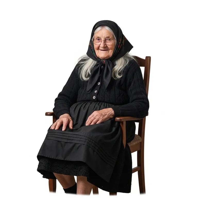 Heartwarming Portrait of 90-Year-Old European Village Woman